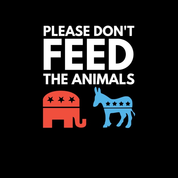 Please Don't Feed The Animals Libertarian Bubble-free stickers