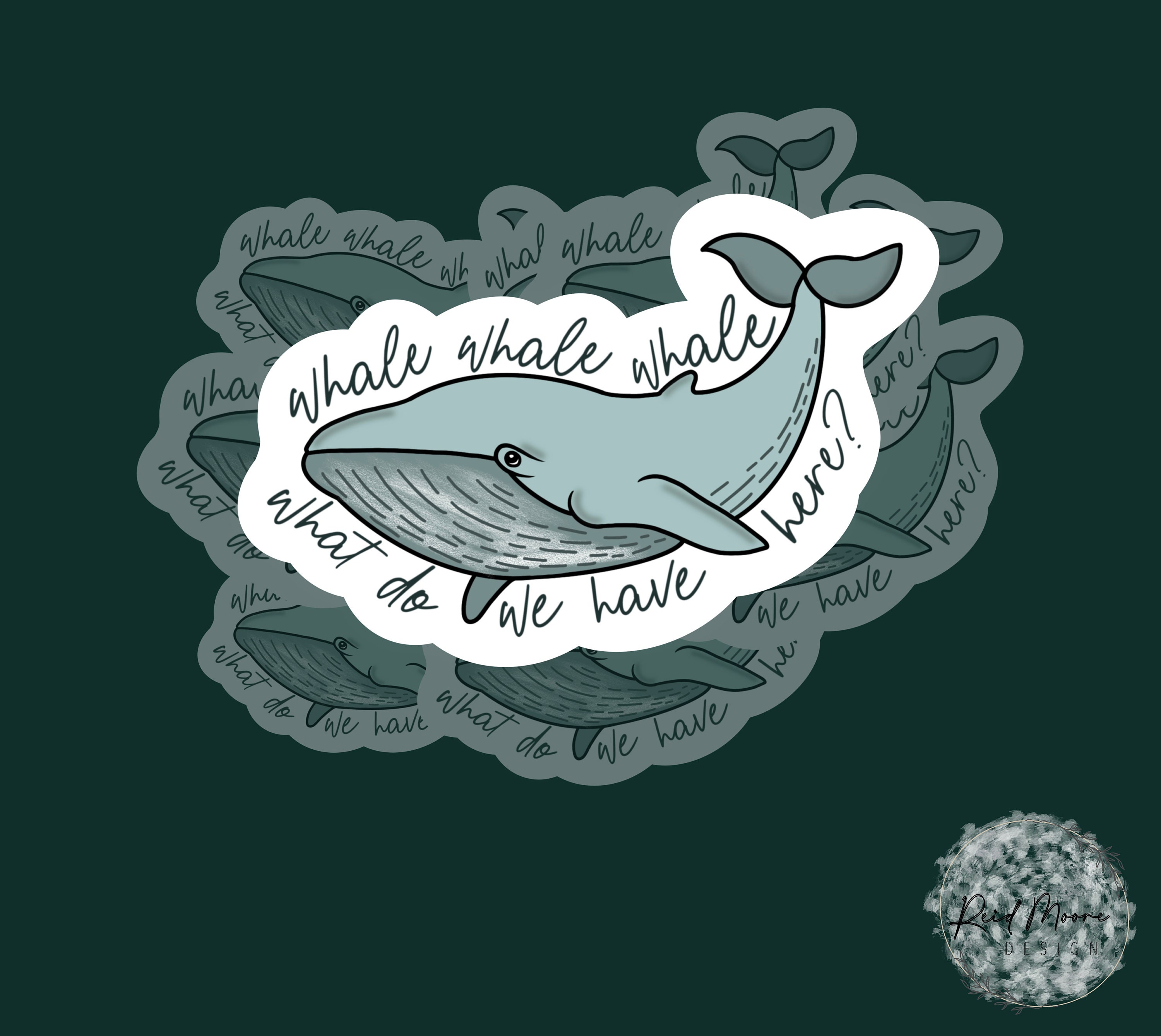 Whale Whale Whale Vinyl Sticker Vinyl Sticker Whale Etsy