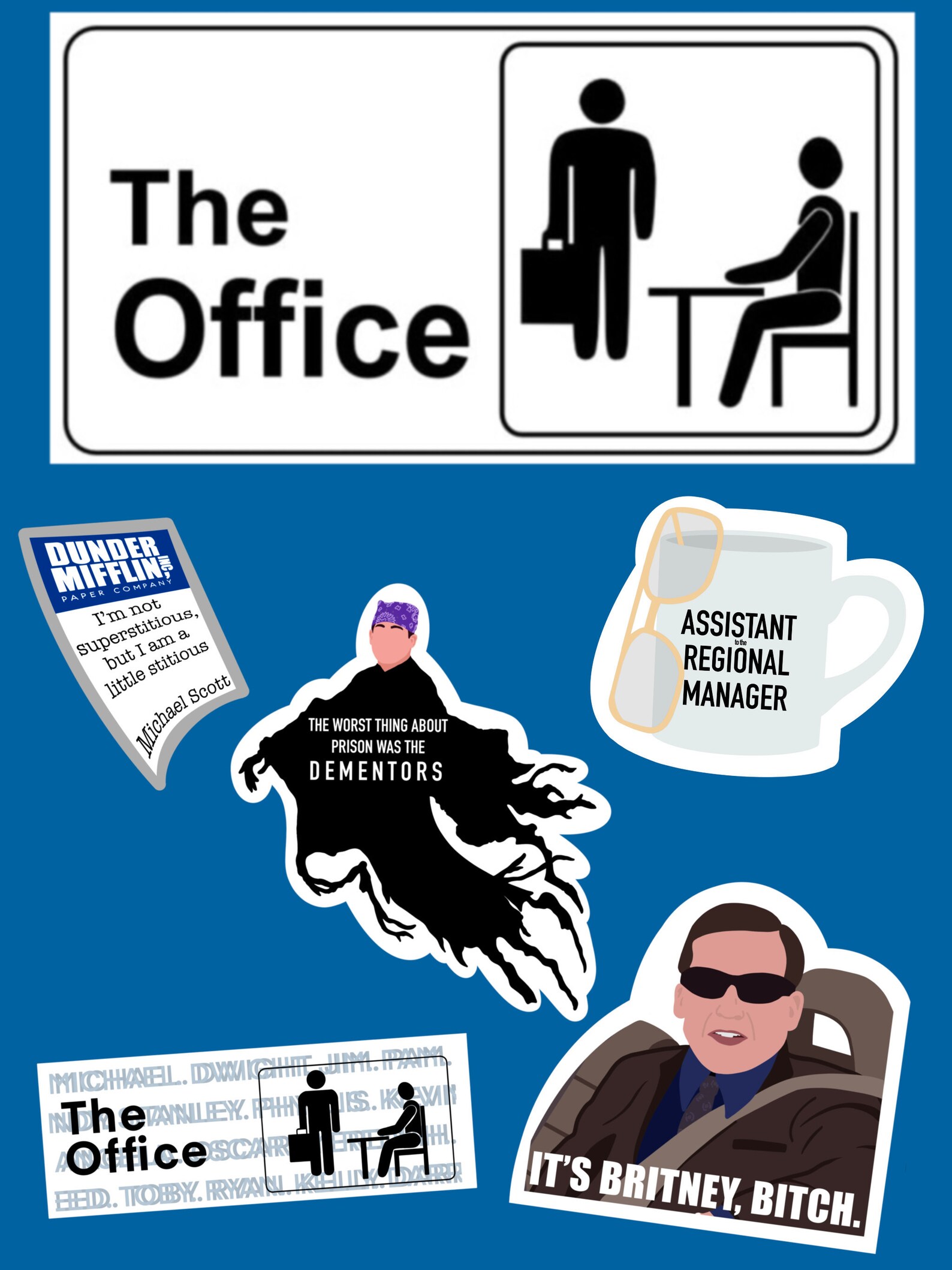 The Office Vinyl Sticker Pack Vinyl Sticker The Office Etsy
