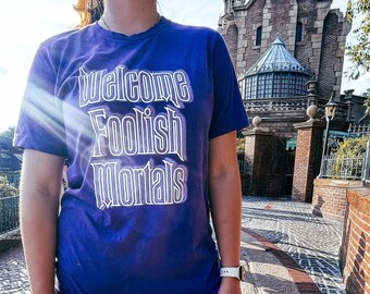 Camiseta de bienvenida a los Foolish Mortals: inspirada en la Mansión Embrujada