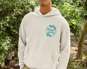 Ohana Means Family Hoodie, Disney Inspired, Teal Screen Print