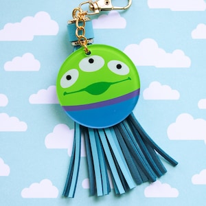 Hand-Painted Alien Keychain: Toy Story Inspired Acrylic Bag Charm