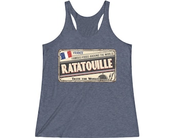 Taste the World: Ratatouille Women's Tri-Blend Racerback Tank Top | Ratatouille Remy Epcot Shirt