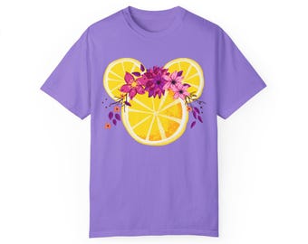 Violet Lemonade Flower and Garden Floral Citrus Comfort Colors T-Shirt, Flower and Garden Festival Shirt