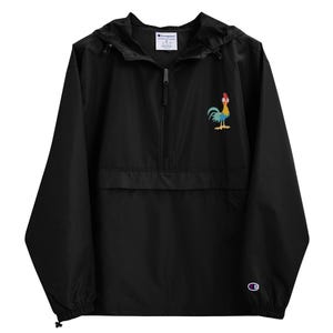 Hei Hei Moana-Inspired Embroidered Champion Packable Jacket, WDW Theme Parks Wind and Rain Resistant Jacket