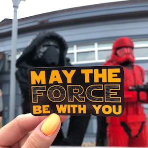 Pegatina mate inspirada en Star Wars: Que la fuerza te acompañe