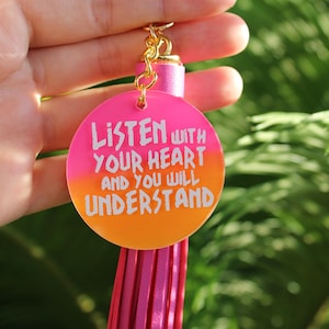 Listen To Your Heart You Will Understand Pocahontas-Inspired Hand-Painted Acrylic Keychain