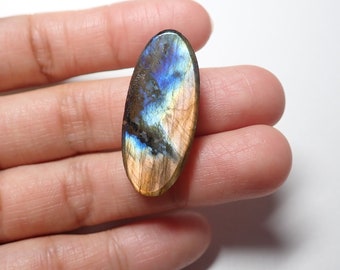 Blue Labradorite Cabochons, Oval labradorite gemstones, Jewelry Making #906 33x15x7 mm