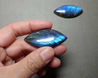 Blue Labradorite Cabochons,  labradorite gemstones, Natural stone 48x23x9MM 64.15ct #9641