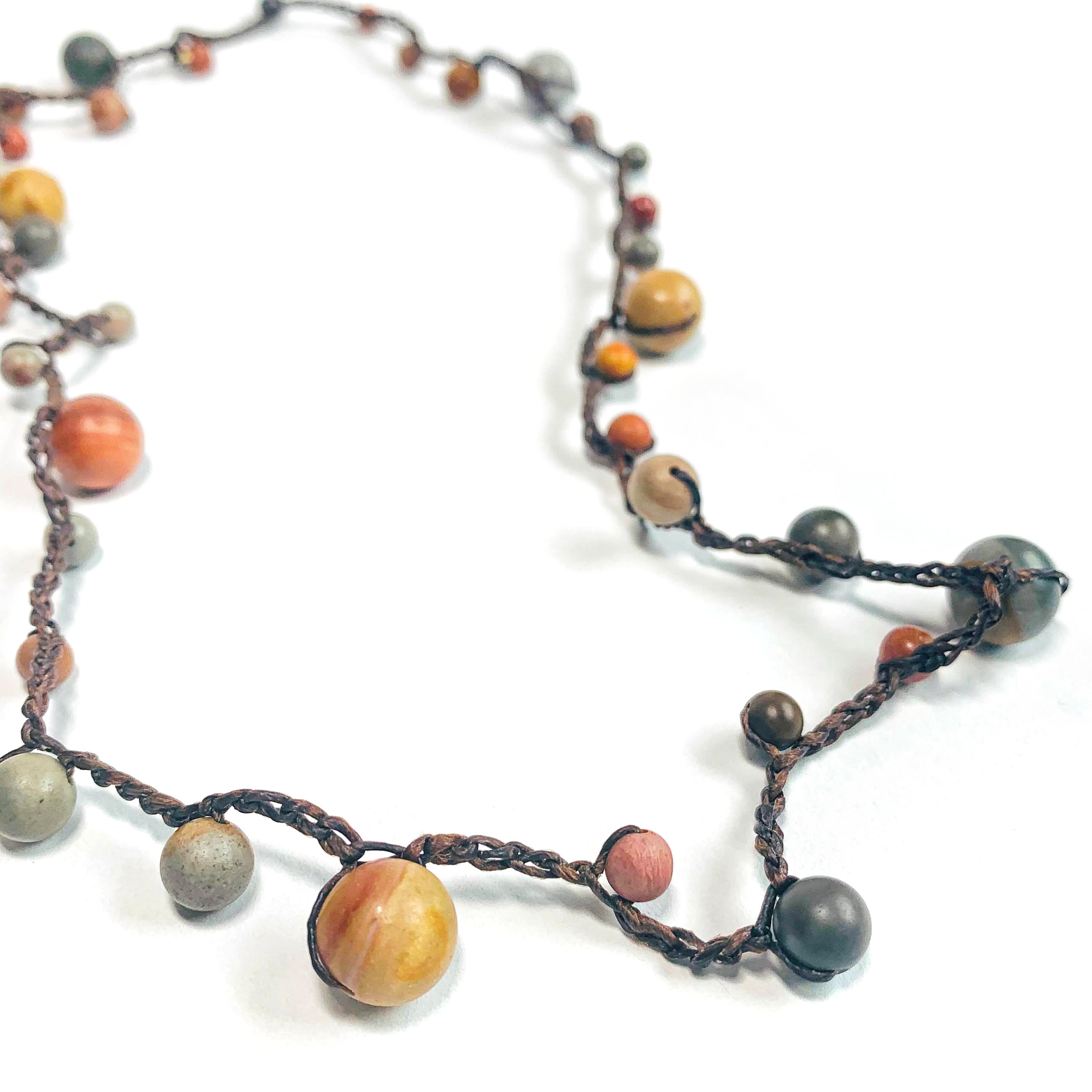 Picture Jasper 10mm 6mm Bead Necklace Natural Jasper Etsy