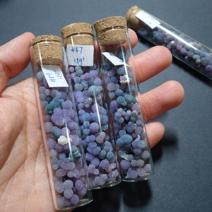 Purple Grape Agate,  Grape agate 25g+ in glass bottle, Purple Gem, Home Decor, Rock lover's gift