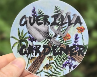 Guerilla/ guerrilla gardener vinyl sticker