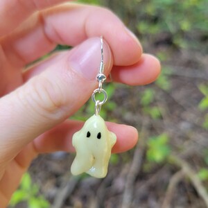 Glow in the Dark Ghost Earrings | polymer clay earrings | witch earrings