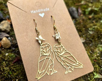Ethically sourced rat vertebrae barn owl earrings