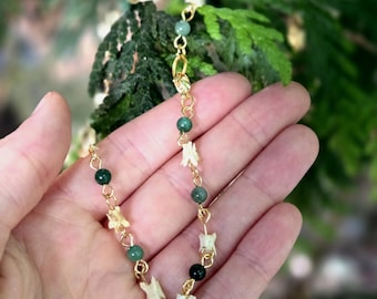Ethically sourced rodent vertebrate and bead necklace