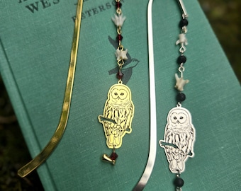 Barn owl bookmarks with ethically sourced vertebrae