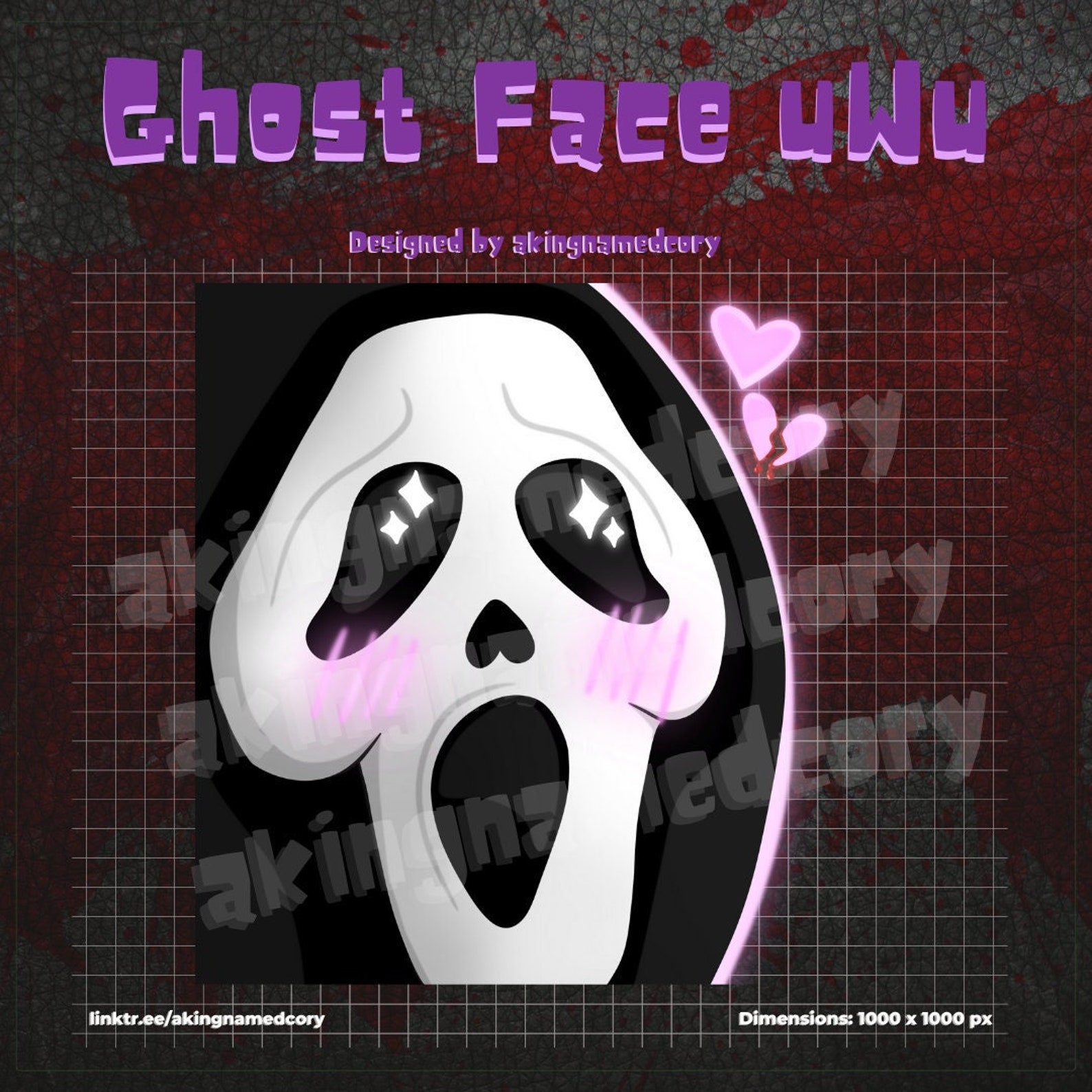 Ghost Face Scream Blushing Uwu Dead by Daylight Killer Emote Etsy