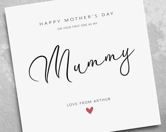 Personalised First Mothers Day as my Mummy Card - Mummy Mothers Day Card - Mummy Card - Card for Her - Card for Mum - Mum Mothers Day Card