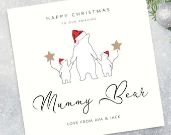 Mummy Bear Christmas Card - Mum Christmas Card - Mummy Christmas Card - Christmas Card for Mum - Christmas Card for Mummy - Card for Her