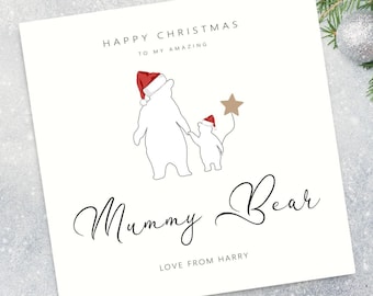 Mummy Bear Christmas Card - Mum Christmas Card - Mummy Christmas Card - Christmas Card for Mum - Christmas Card for Mummy - Card for Her