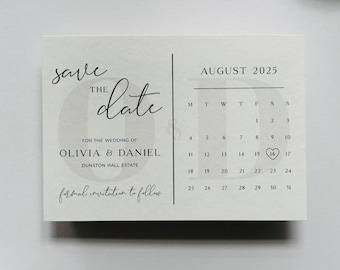 Save The Date Card - Mini Save The Date Card - Calendar Save The Date Card - Simple Save The Date Card - Wedding Invitation - Save The Date