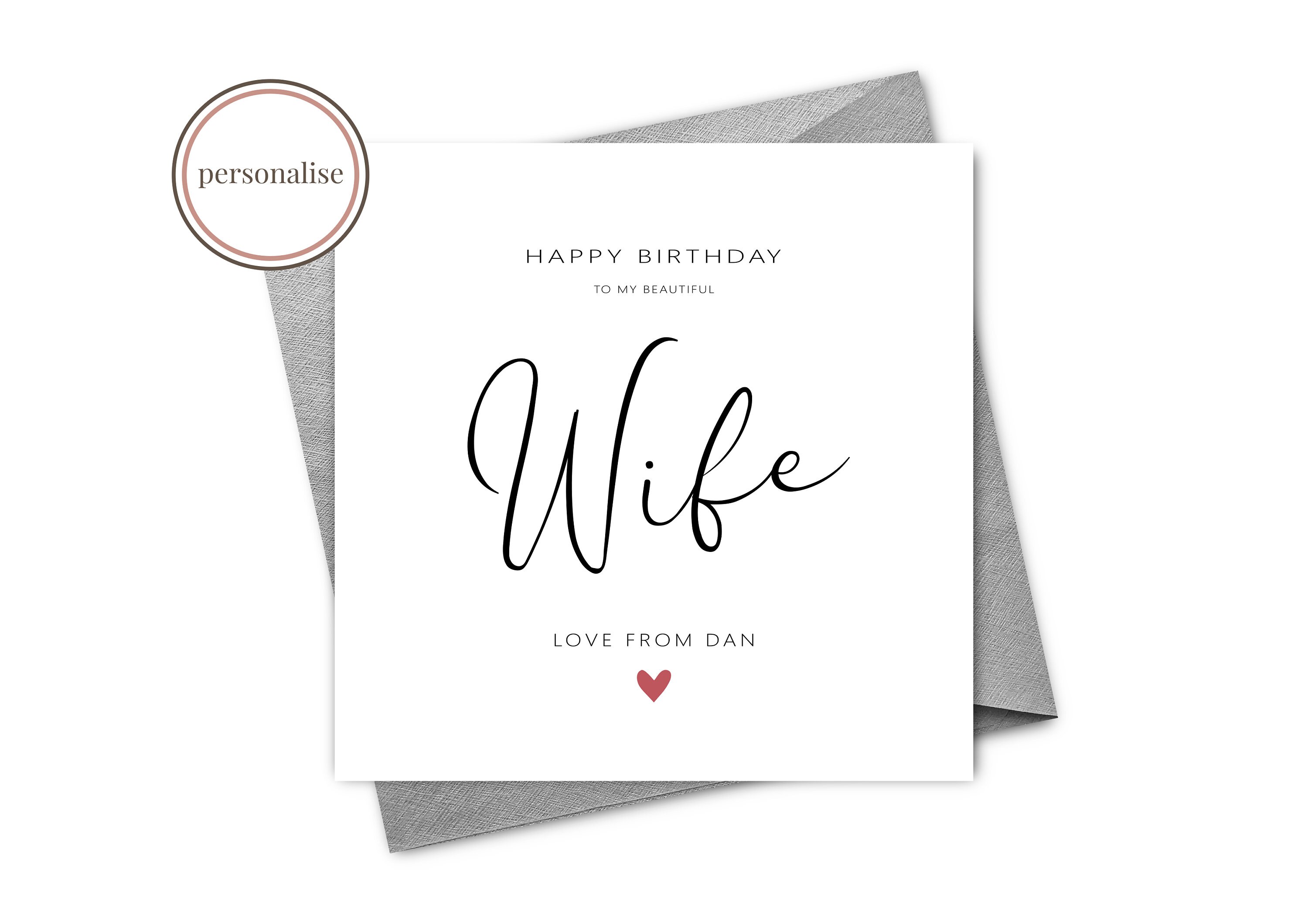 personalised wife birthday card birthday card for wife etsy