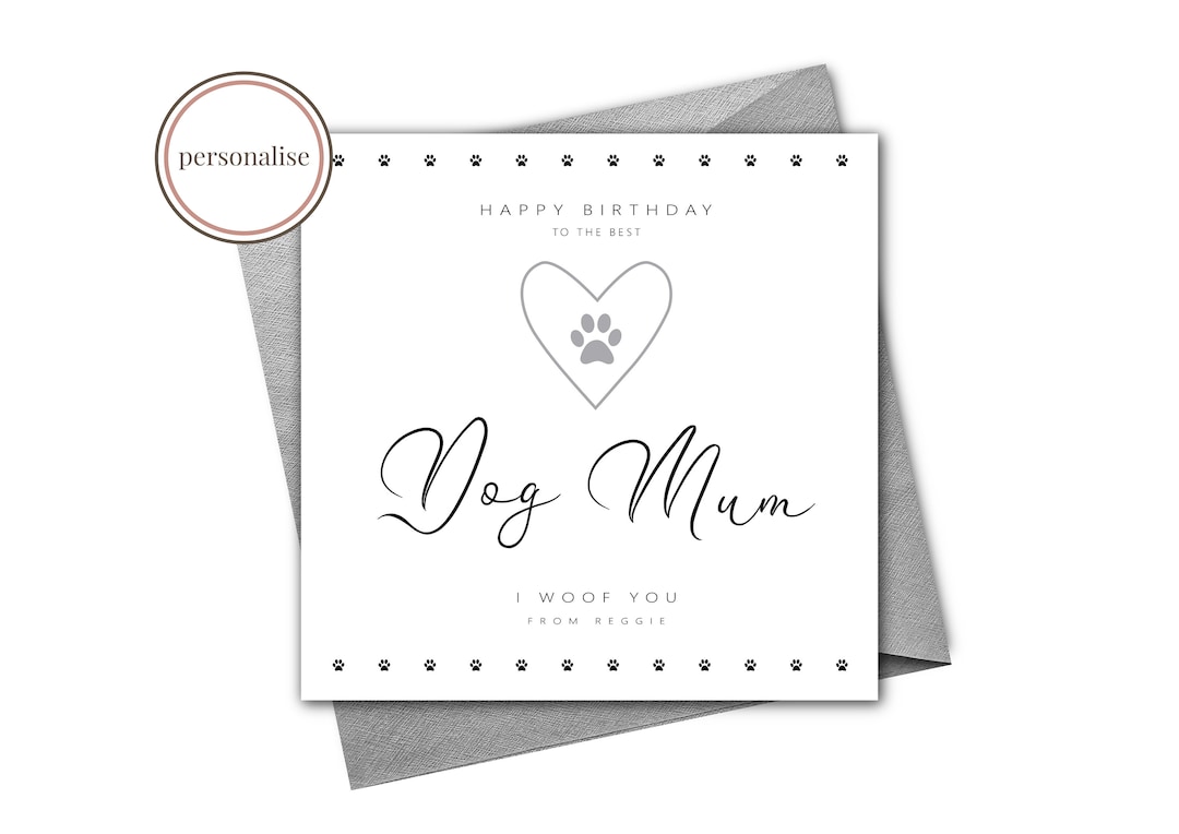 Dog Mum Birthday Card Birthday Card From the Dog Best Dog Mum Card From ...