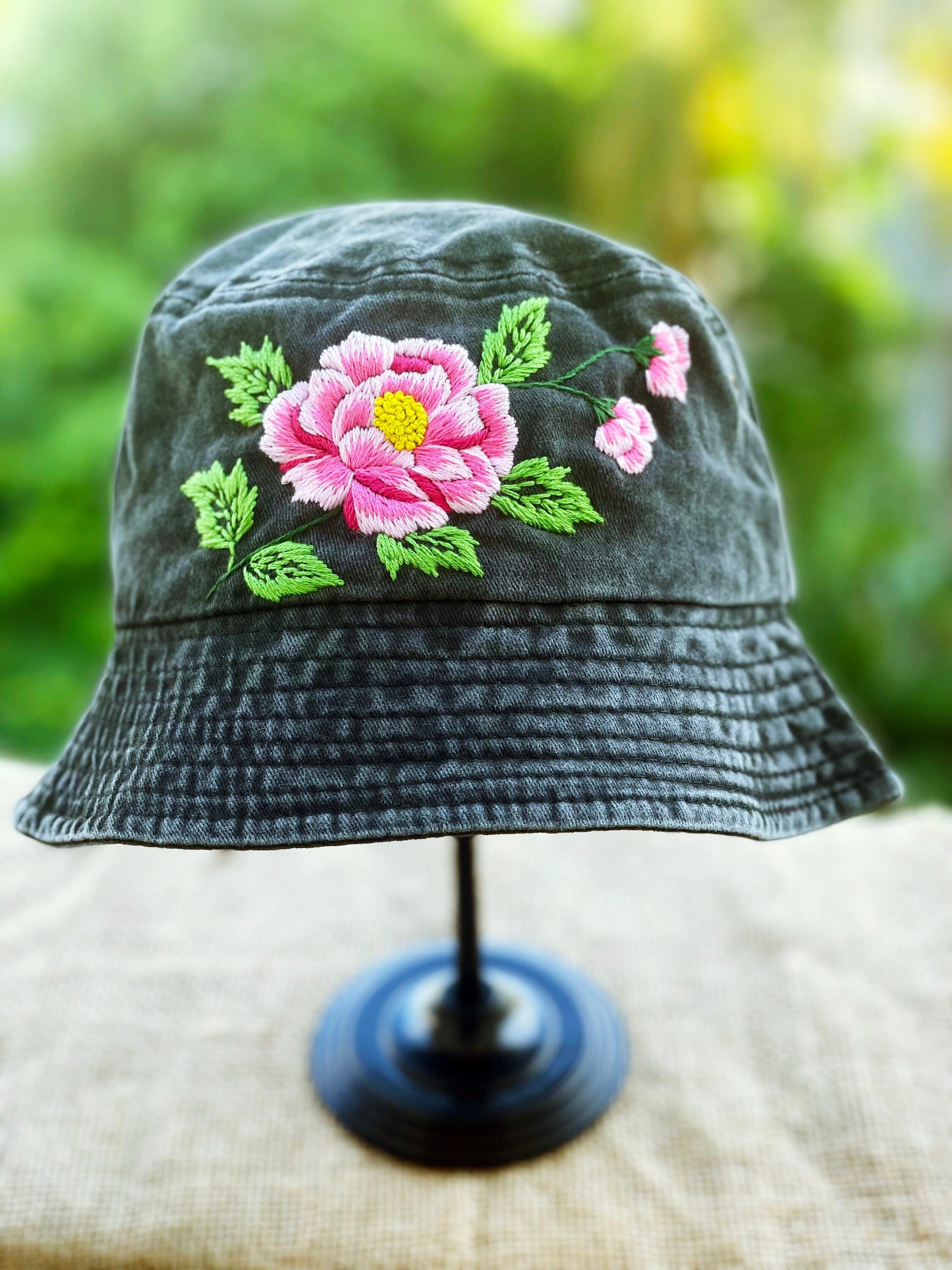 Black Women\'s Bucket Hat with Subtle Embroidery Rio Bucket Hat – Allure Novembre main image 2