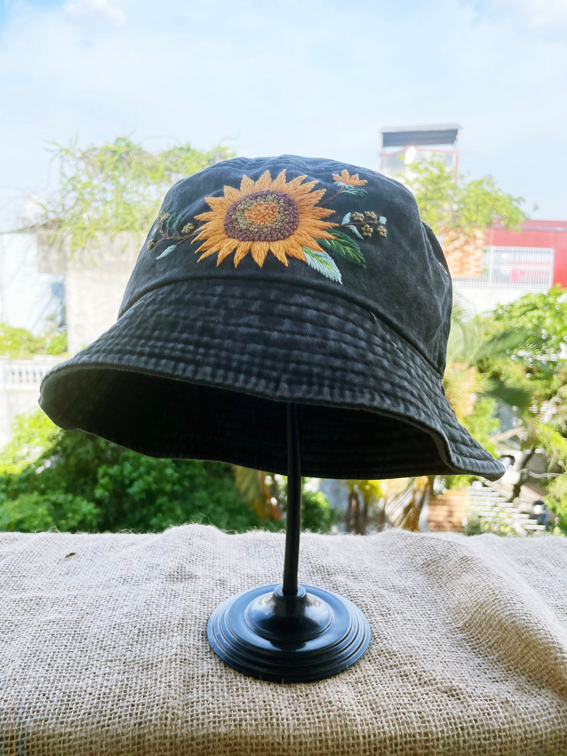 Black Women\'s Bucket Hat with Subtle Embroidery Rio Bucket Hat – Allure Novembre main image 3