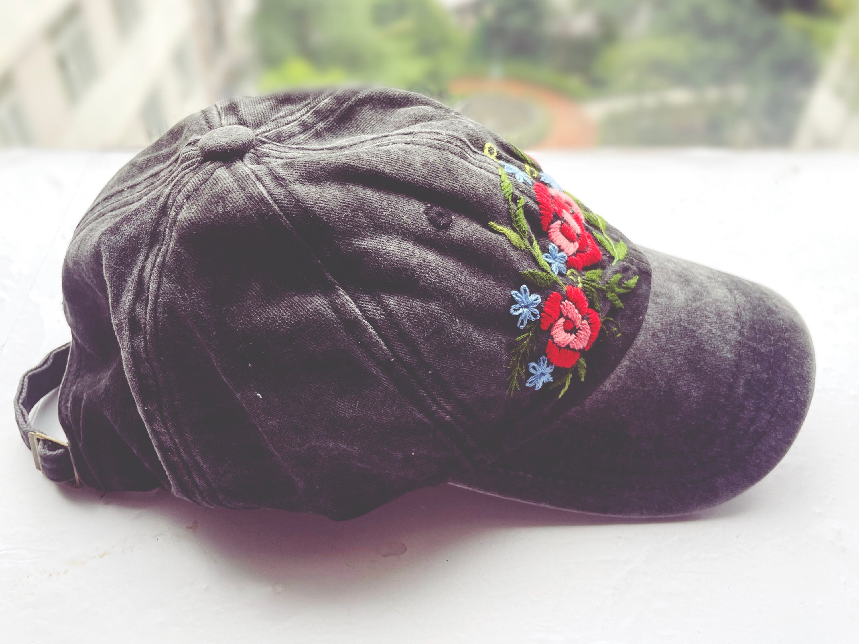 バラの刺繍入りキャップ、カスタム刺繍入りキャップ、花の刺繍入り