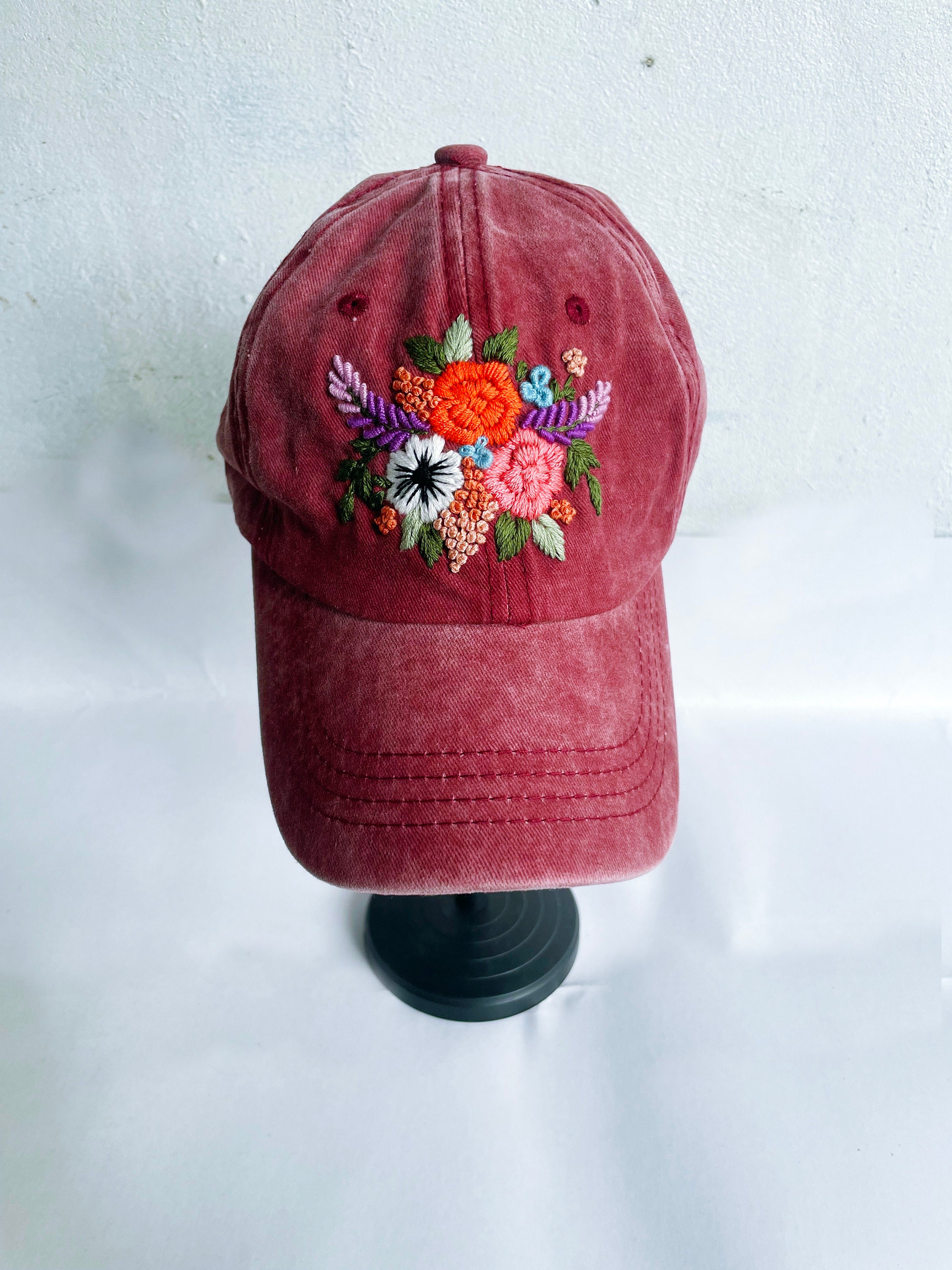Floral Embroidered Cap Baseball Cap Custom Embroidery Hat - Etsy