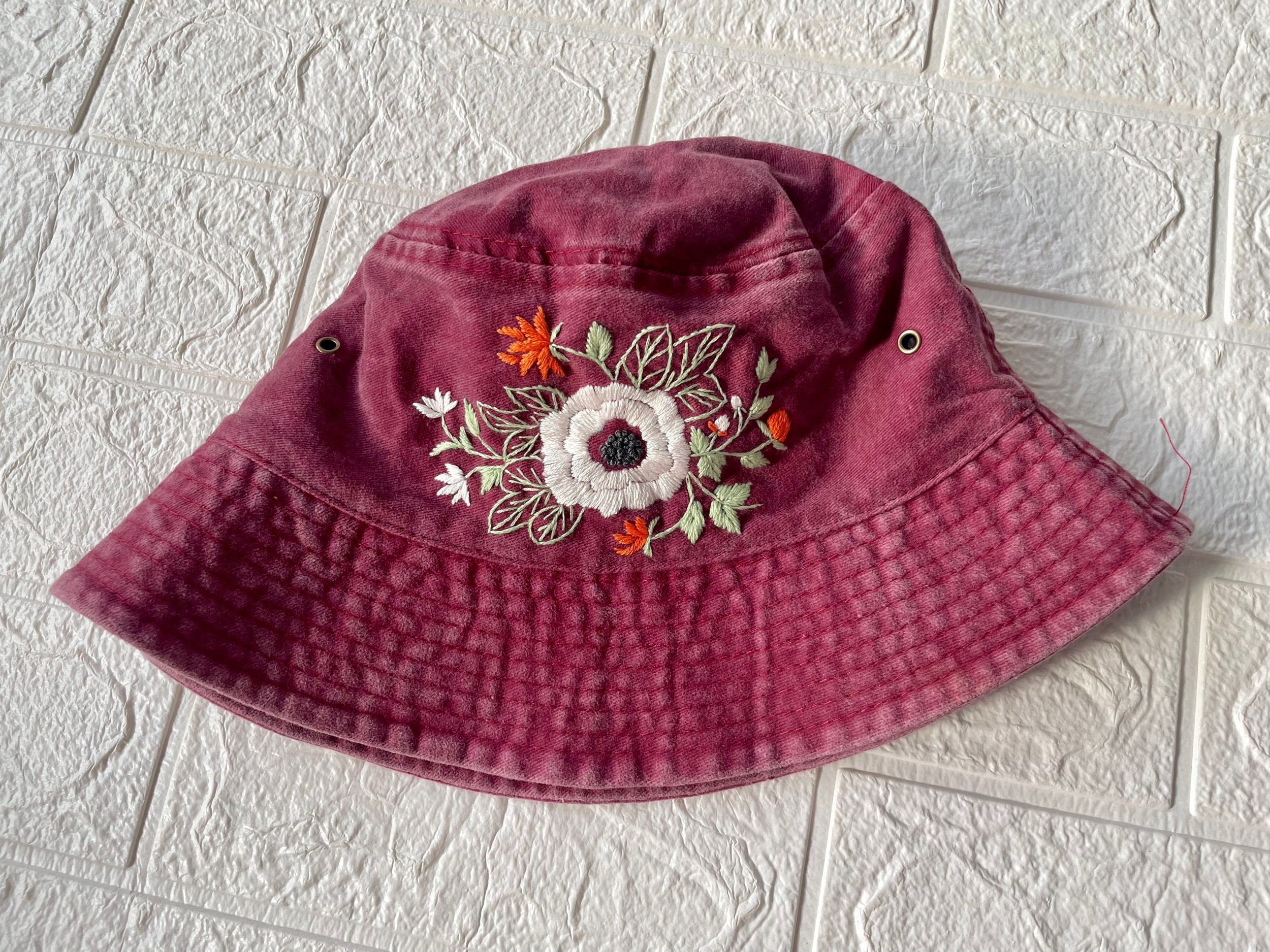 Vibrant Red Floral Embroidered Hat New Era MLB Washington Nationals State Flower Trucker Hat – DTLR main image 2