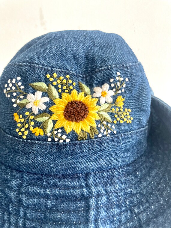 NEW Handmade Spring Sun Hat, Denim Blue Crochet Cotton Sun Hat: Denim Blue Spring Summer Hat - Etsy  main image 2