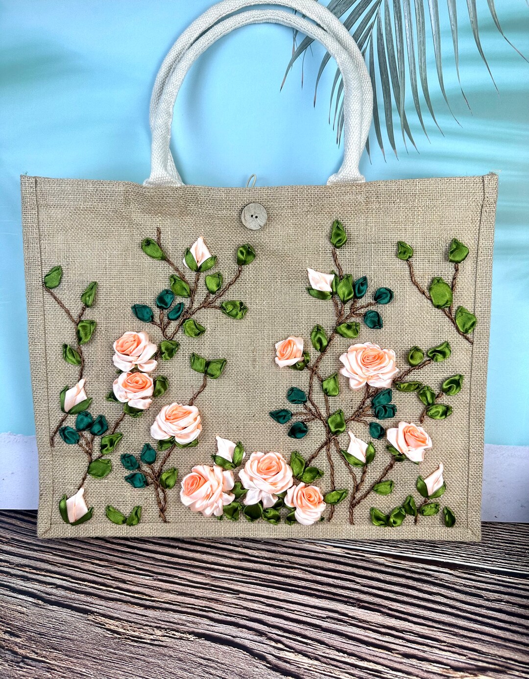 トートバッグ HEEARI [3rd reorder] Lily Ribbon Tote Bag Lily Ribbon Tote B HEEARI Lily Ribbon Tote Bag