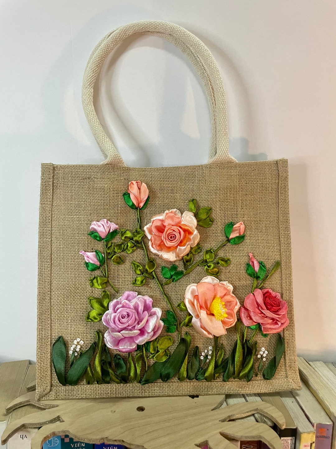 トートバッグ HEEARI [2nd reorder] Lily Ribbon Tote Bag Lily Ribbon Tote B Designer fashion, Seoul-fully created | W Concept