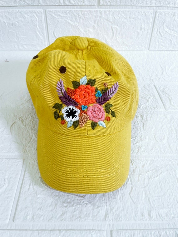 Stylish Yellow Embroidered Cap il_fullxfull.3145422520_ne6s.jpg main image 4