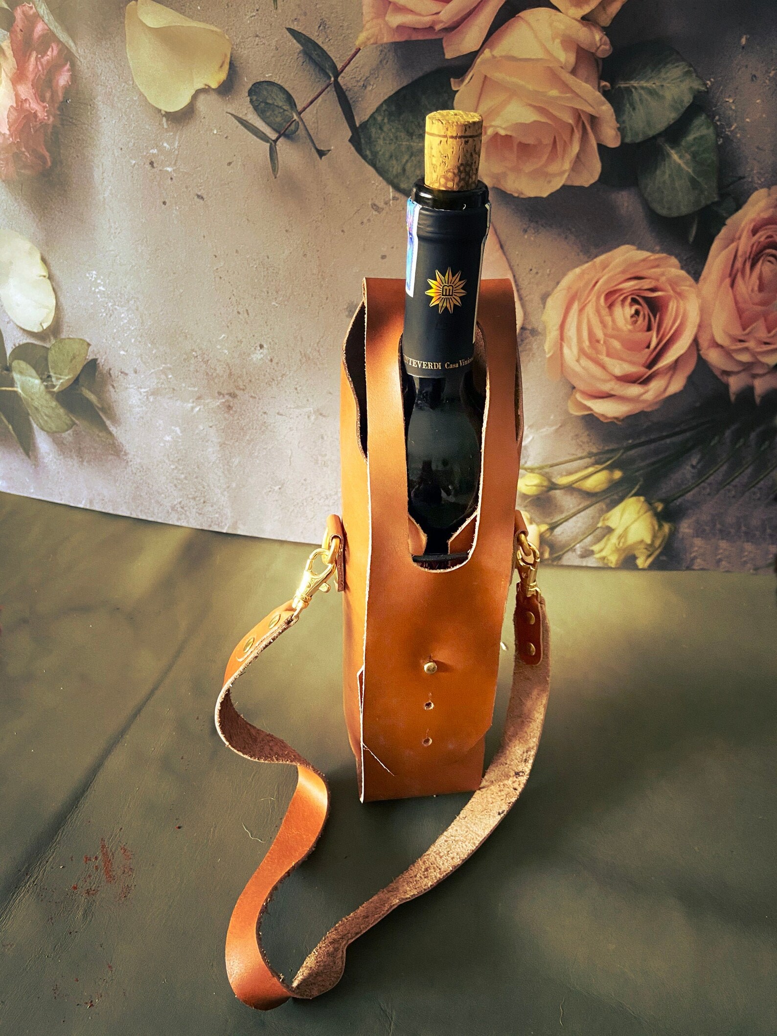 Leather Wine Bag Leather Wine Carrier Leather Bottle Bag Etsy