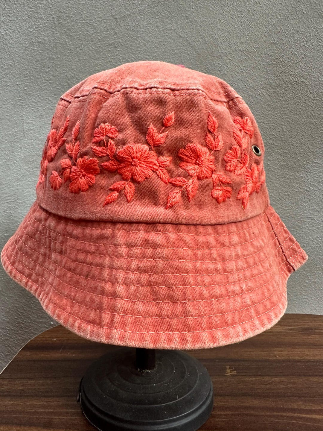 NEW Womens Botanical Floral Print Bucket Hat - NAVY WHITE - A