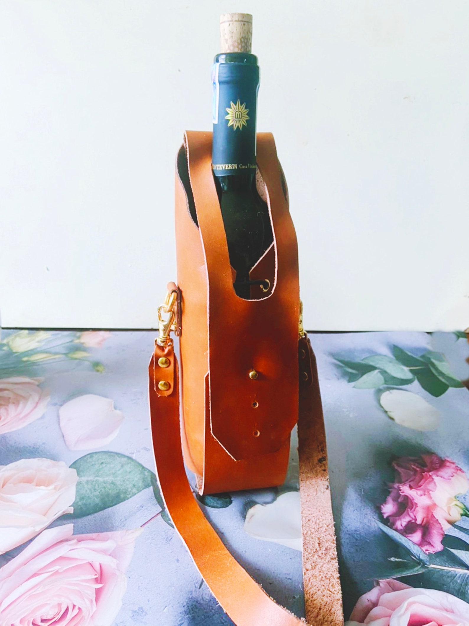Leather Wine Bag Leather Wine Carrier Leather Bottle Bag Etsy