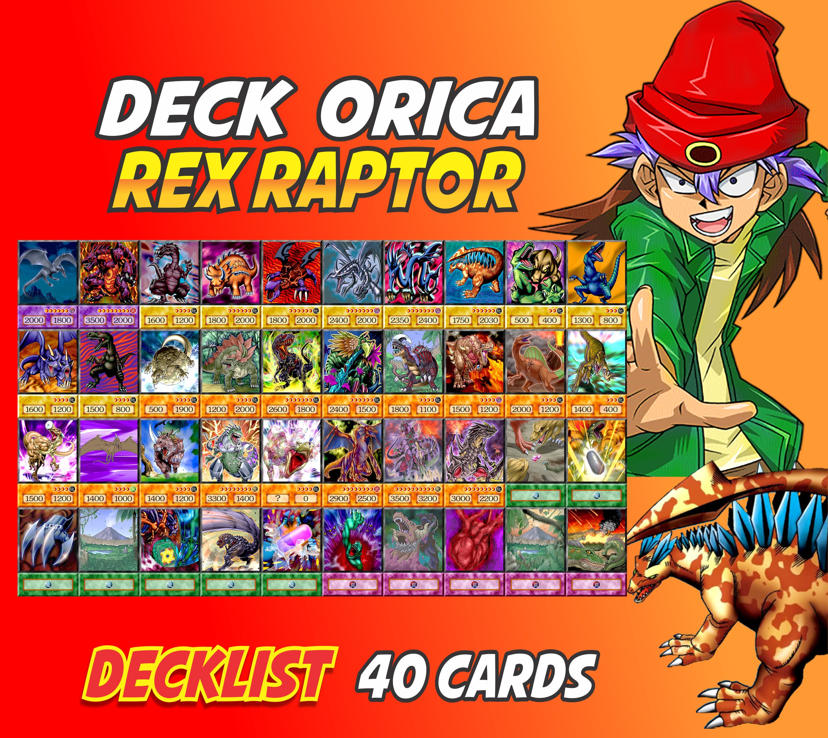Rex Raptor 40 Cards Deck Anime Orica - Etsy Hong Kong Rex Raptor 40 Cards Deck Anime Orica - Etsy Hong Kong
