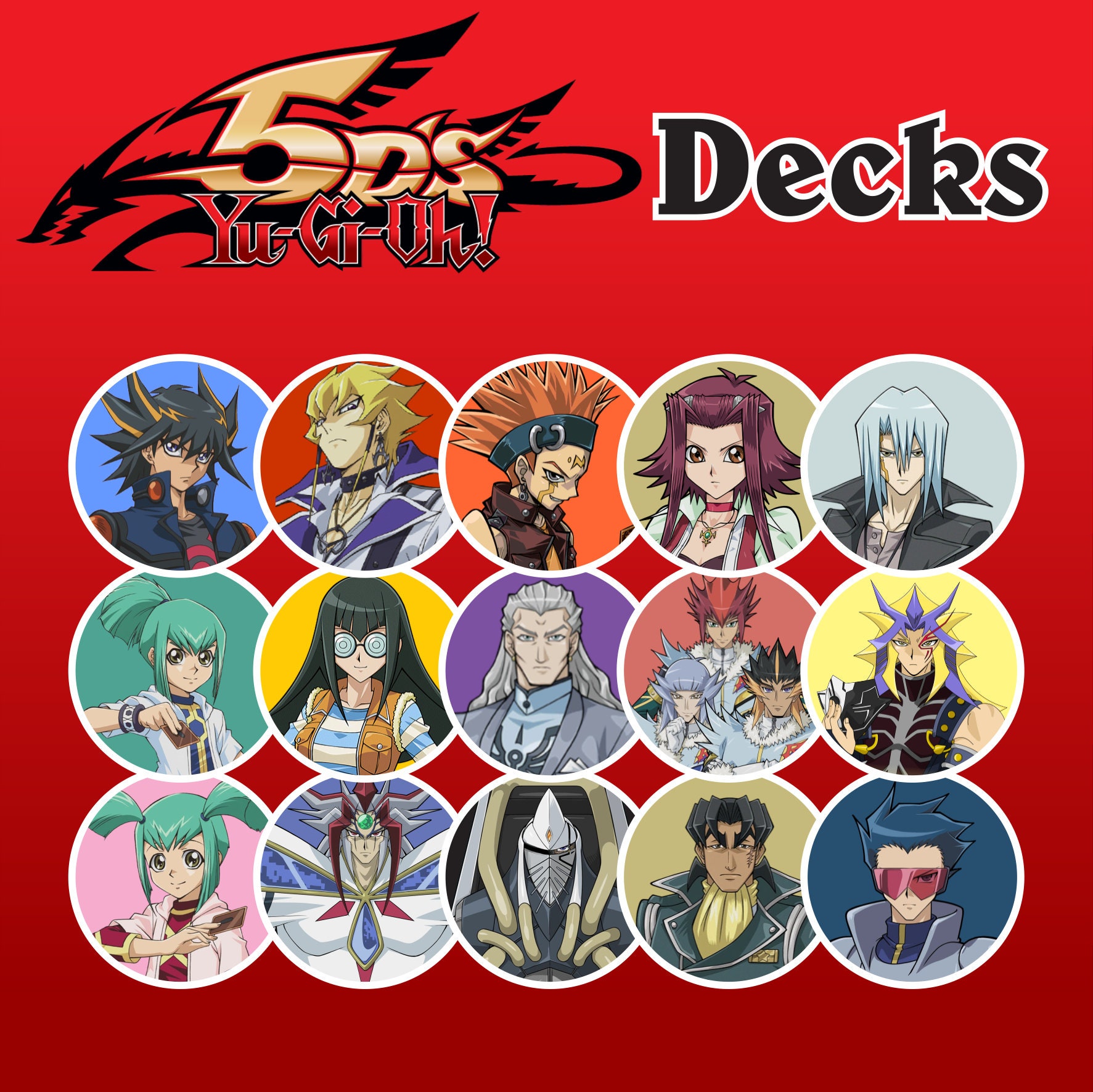 Yugioh Decks 5ds Yusei Jack Akiza Crow Leo Luna Etsy 