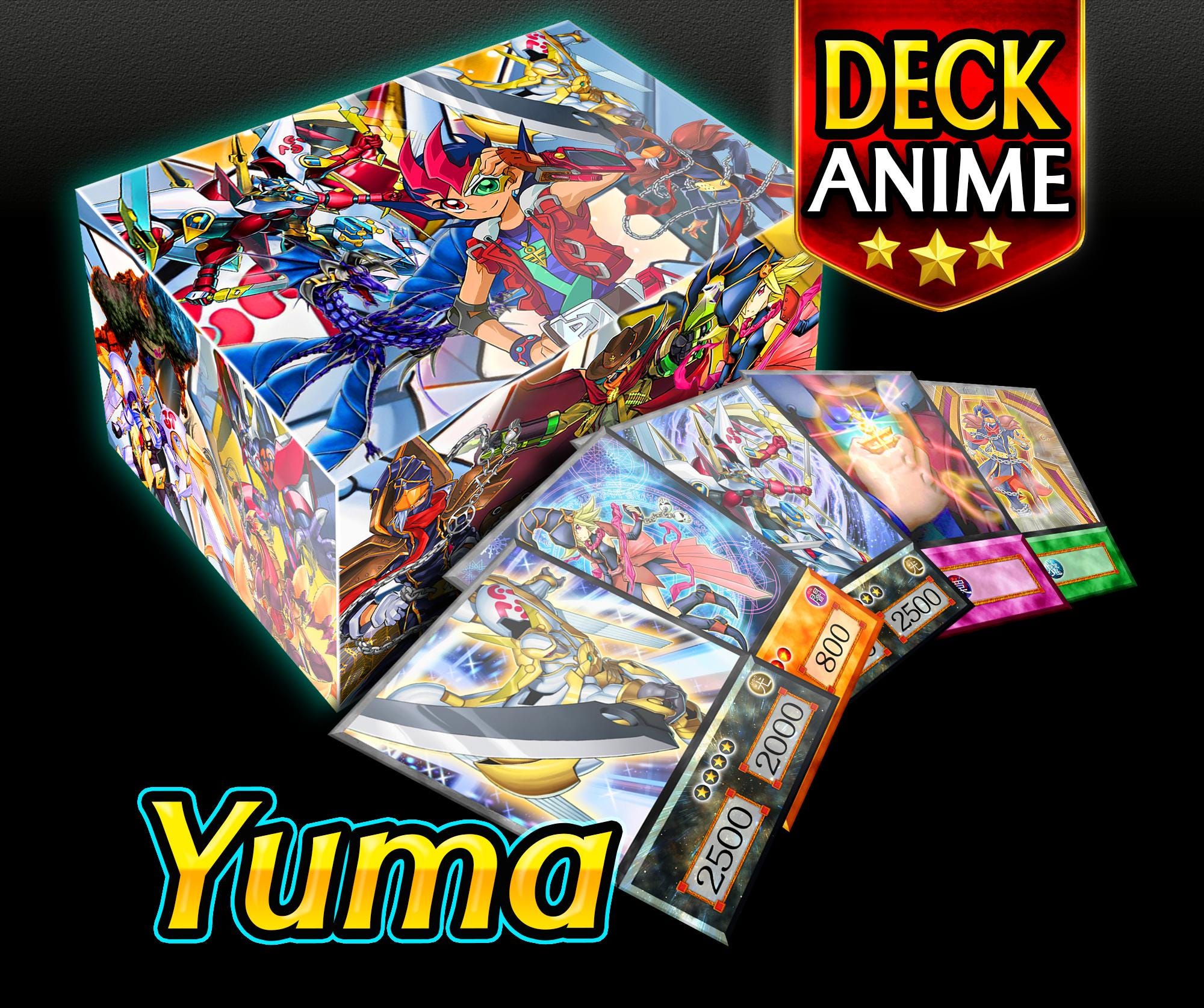 Yuma Tsukumo Deck Anime (290 Cards +18 Rare) Playmat & Deckbox - Etsy