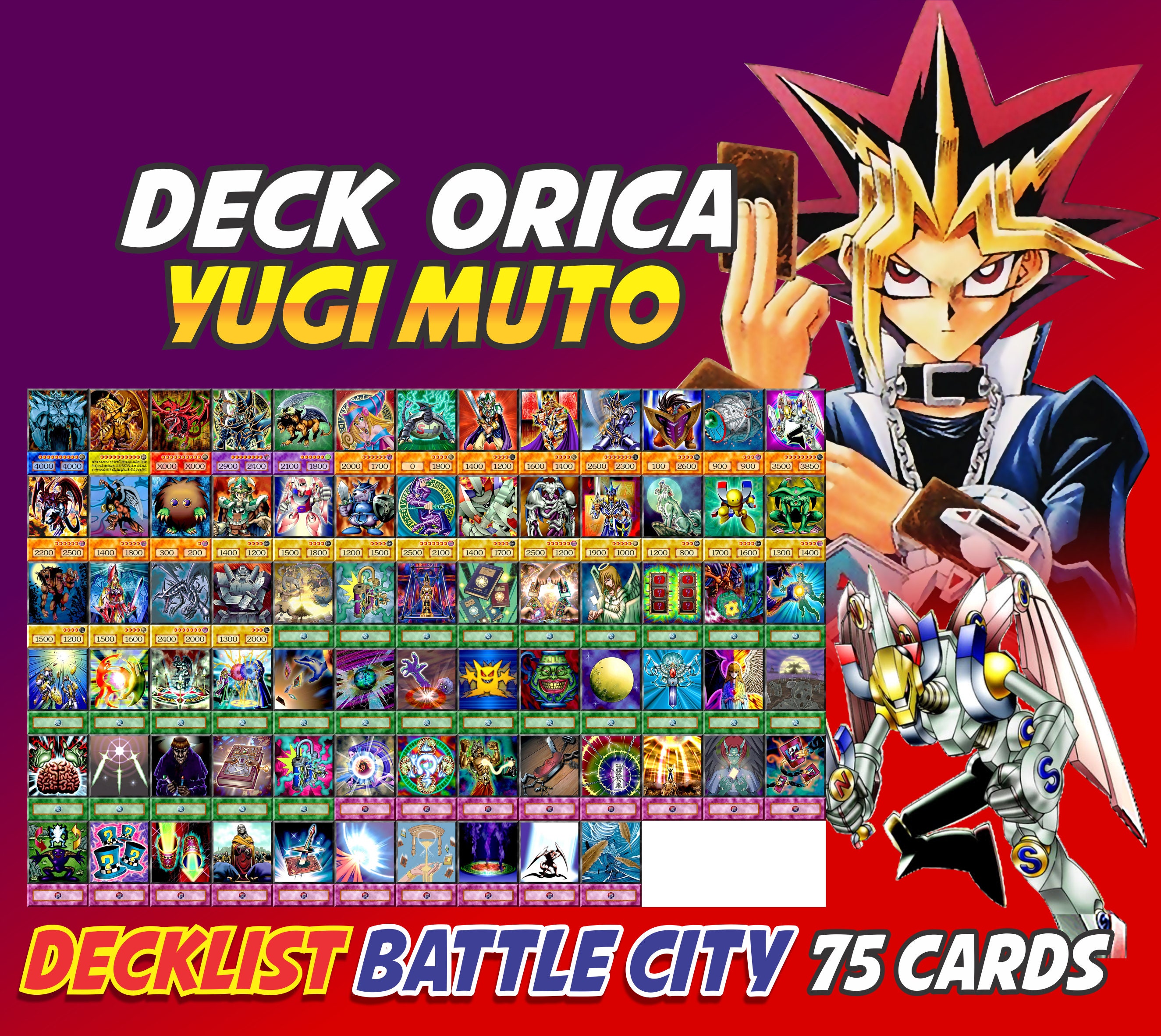 vistazo antiguo ventilación Yugi Muto 75 Cards Deck Anime Orica battle City Yugioh - Etsy Finland