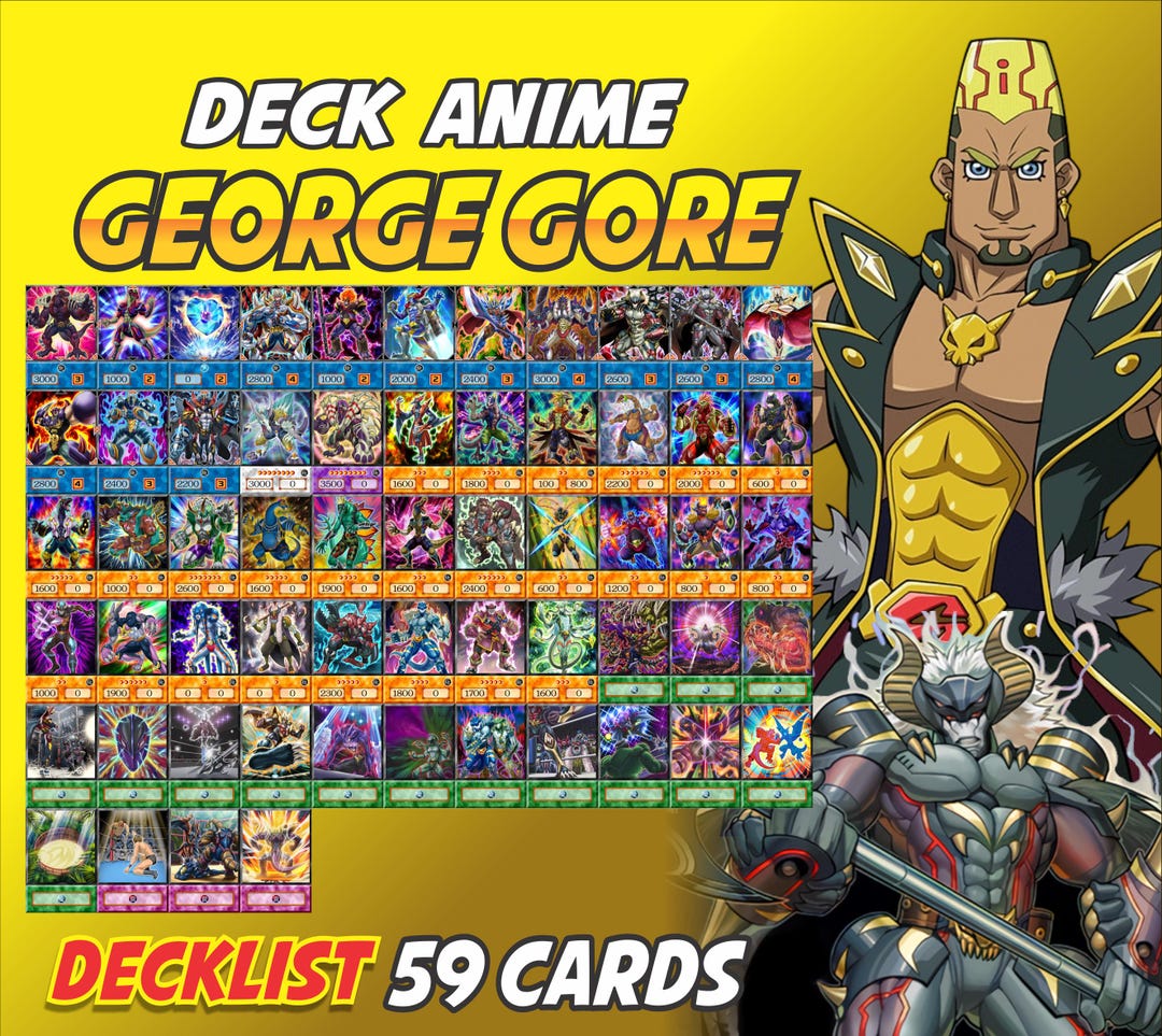 George Gore Deck Anime (50 Cards +27 Rare) Playmat & Deckbox Ygo - Etsy