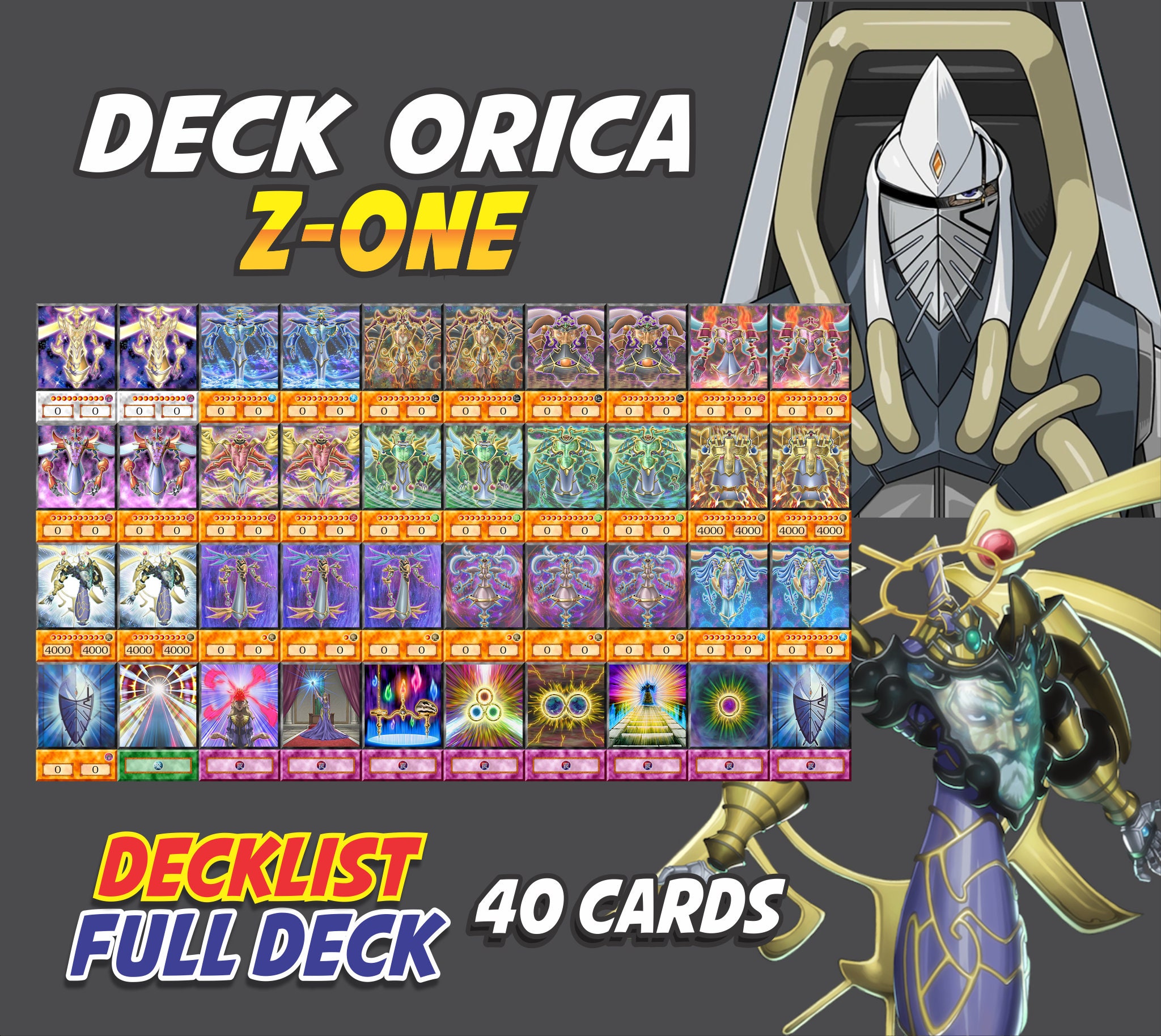Zone 40 Cards Deck Anime Orica Yugioh Etsy