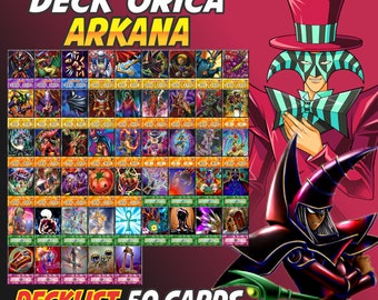 Arkana Deck Anime (50 cartas +27 raras) Tapete de juego y caja de mazo Ygo