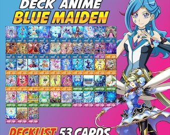 Baraja Blue Maiden Anime (50 cartas +27 raras) Tapete de juego y caja de mazo Ygo