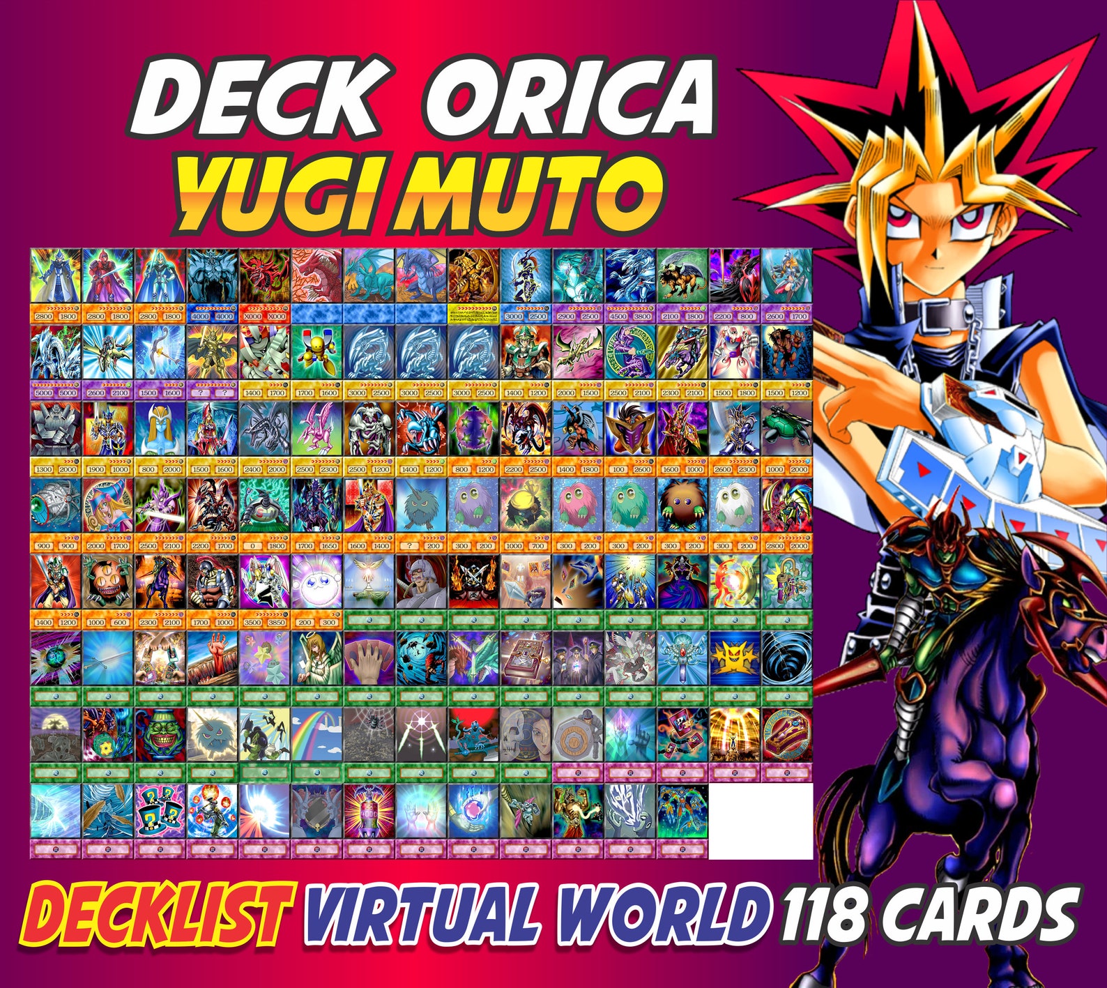Yugi Muto Deck 118 Cards Anime Orica Etsy