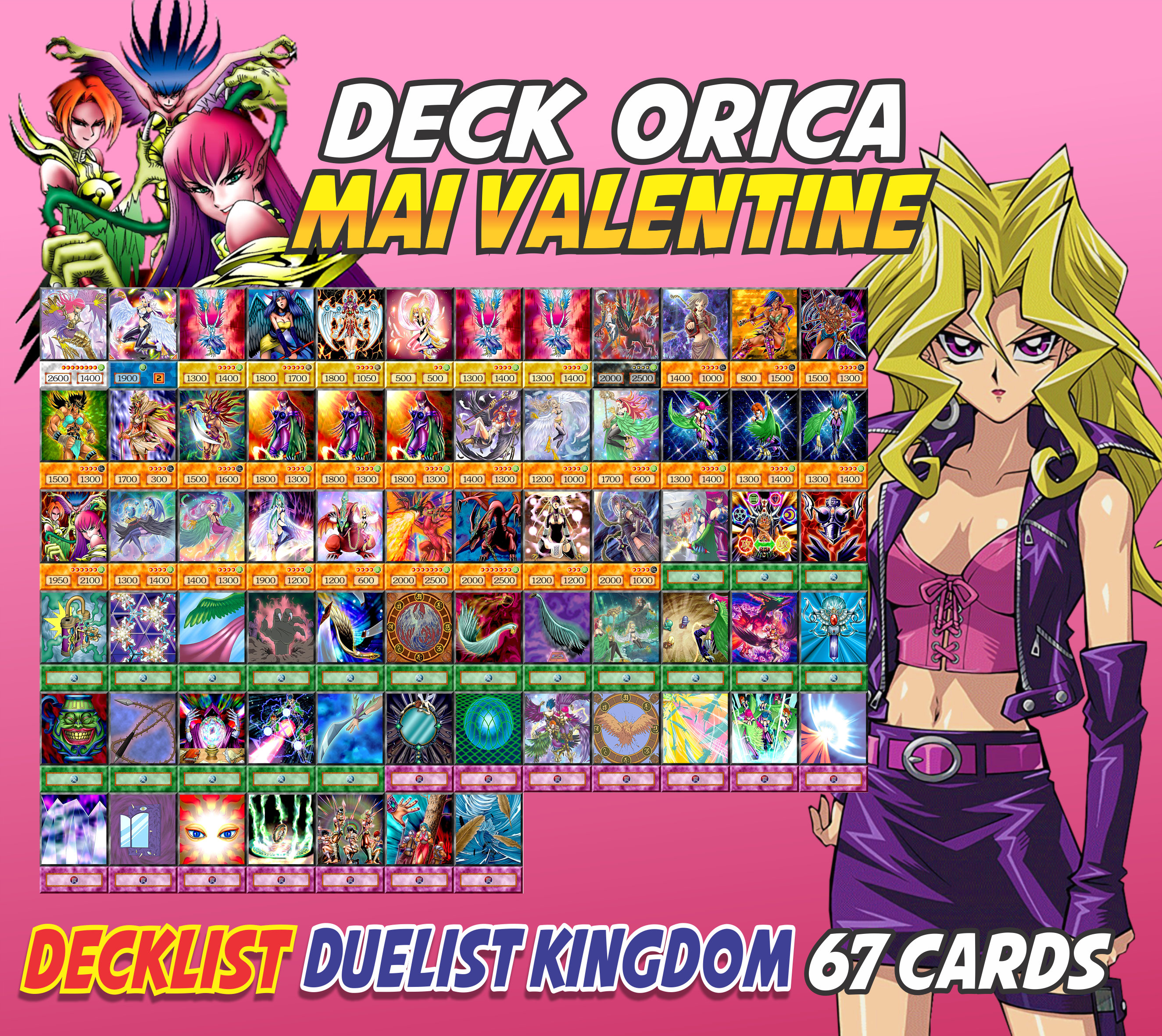 Mai Valentine 67 cartas Deck Anime Orica Duelist Kingdom Etsy México