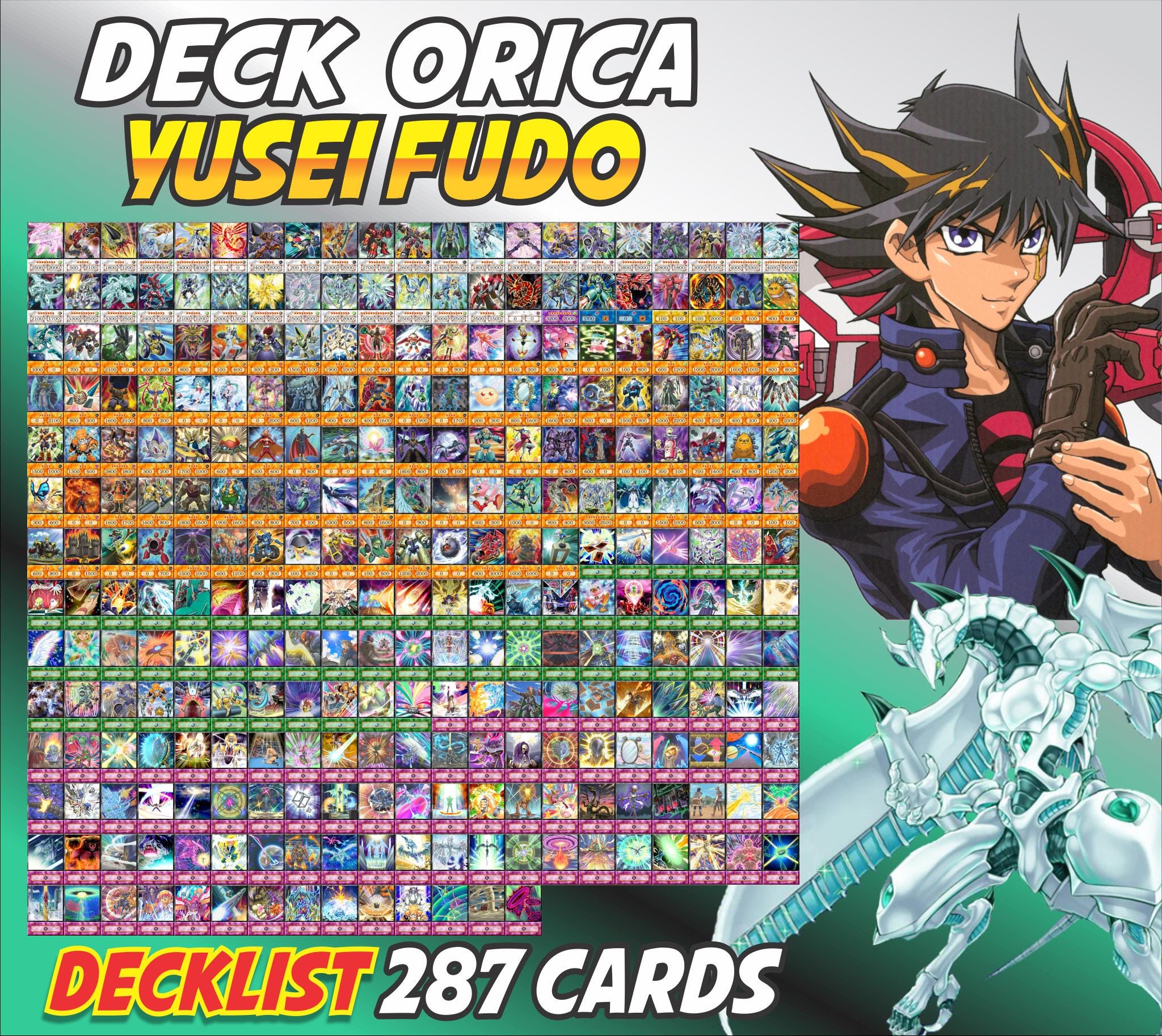 Yusei Fudo Deck Anime (280 Cards +27 Rare) Playmat & Deckbox Ygo - Etsy